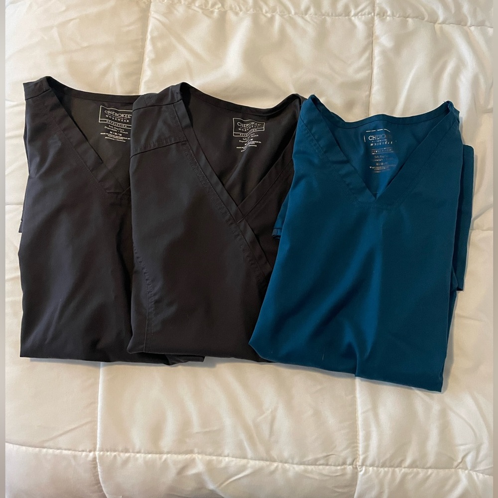 Cherokee Workwear Revolution Scrub Tops - Set of 3